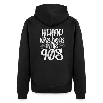 90s Hip Hop Rap Old School Retro Gift - Veste à capuche bio Premium Unisexe - noir - Dos - Nico (187cm)