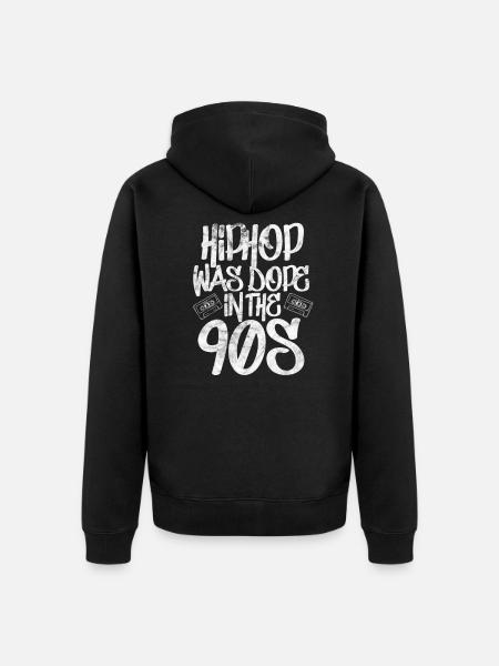 90s Hip Hop Rap Old School Retro Gift - Unisex Premium Organic Zip Hoodie - black