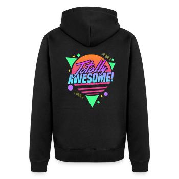 90er Jahre 80er - Unisex Premium Bio Zip Hoodie - Schwarz - Hinten - Nico (187cm)