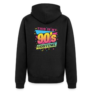 90er Jahre Neunziger 90s Retro Vintage Geschenk - Unisex Premium Bio Zip Hoodie - Schwarz - Hinten - Nico (187cm)
