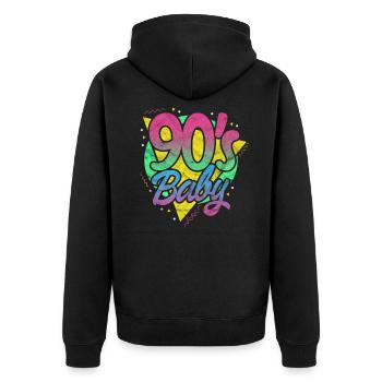 Années 90 - Veste à capuche bio Premium Unisexe - noir - Dos - Nico (187cm)