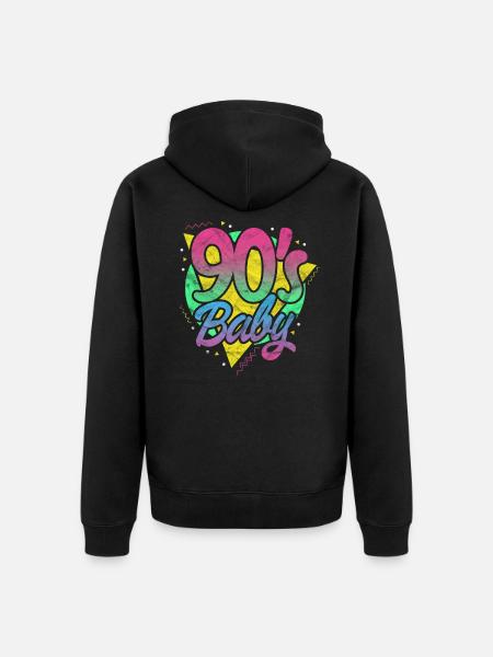 90s - Unisex Premium Organic Zip Hoodie - black