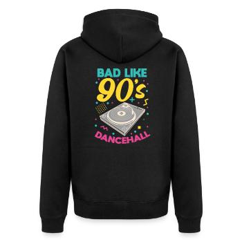 Dancehall des années 90 - Veste à capuche bio Premium Unisexe - noir - Dos - Nico (187cm)