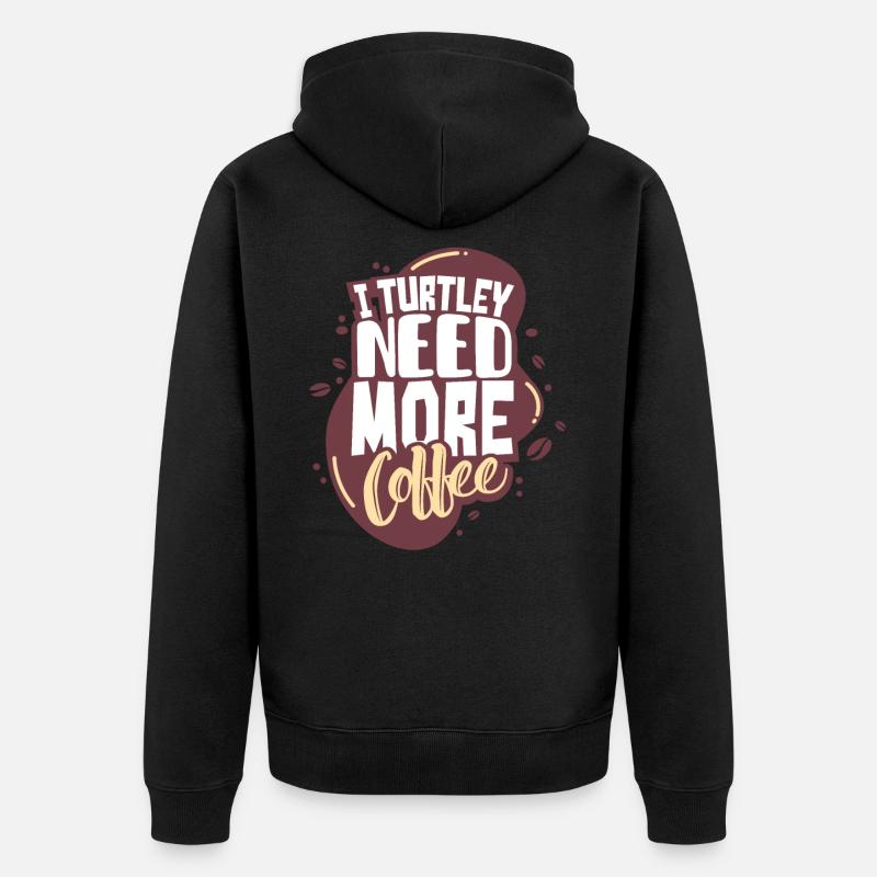 Schildkröte Kaffee - Unisex Premium Bio Zip Hoodie - Schwarz