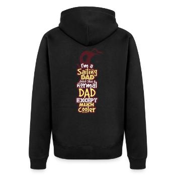 Sailing dad - Unisex Premium Organic Zip Hoodie - black - Back - Nico (187cm)