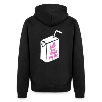 Diabetes - Unisex Premium Bio Zip Hoodie - Schwarz - Hinten - Nico (187cm)