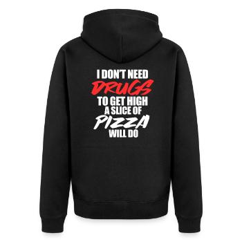 Diabetes - Unisex Premium Bio Zip Hoodie - Schwarz - Hinten - Nico (187cm)