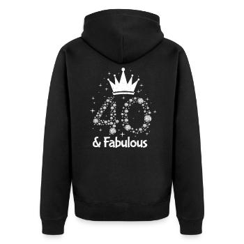 40. Geburtstag - Unisex Premium Bio Zip Hoodie - Schwarz - Hinten - Nico (187cm)