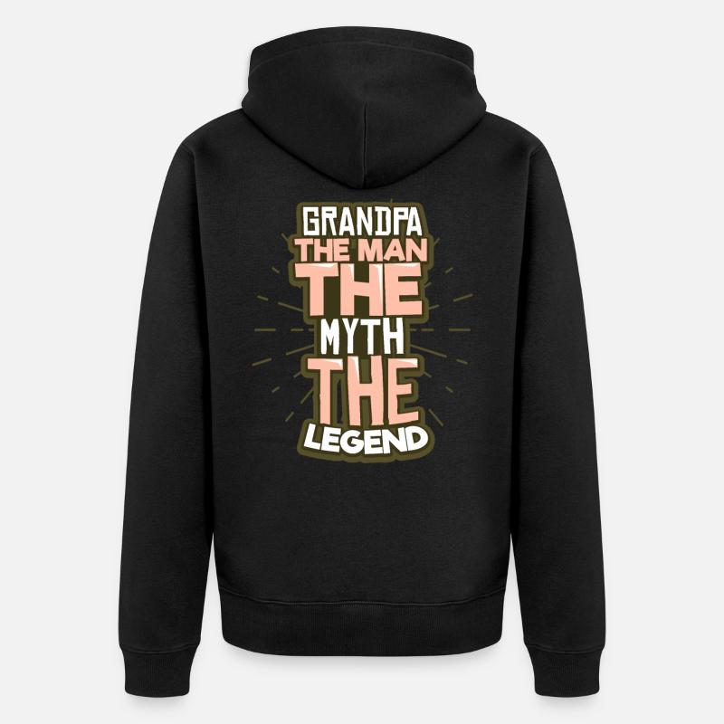 Papy - Veste à capuche bio Premium Unisexe - noir