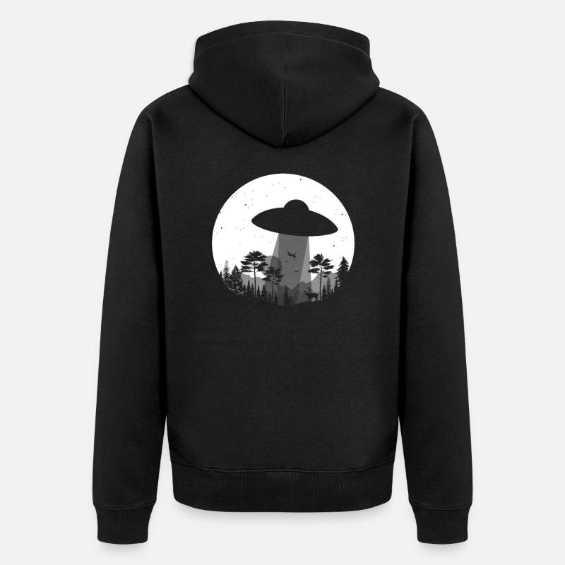 Ufo - Unisex Premium Bio Zip Hoodie - Schwarz