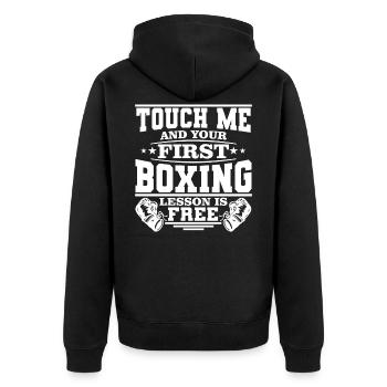 Boxe boxe disant cadeau - Veste à capuche bio Premium Unisexe - noir - Dos - Nico (187cm)