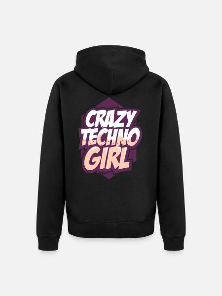Techno - Unisex Premium Organic Zip Hoodie - black