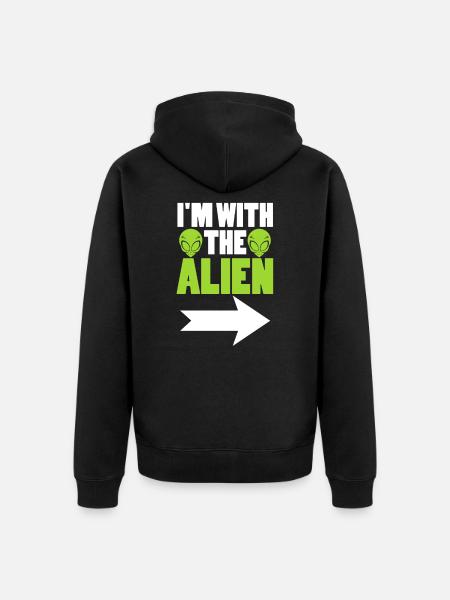 Alien - Unisex Premium Bio Zip Hoodie - Schwarz