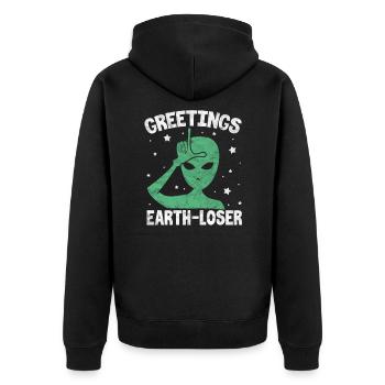 Alien Ufo Aliens Alien Space Gift - Veste à capuche bio Premium Unisexe - noir - Dos - Nico (187cm)