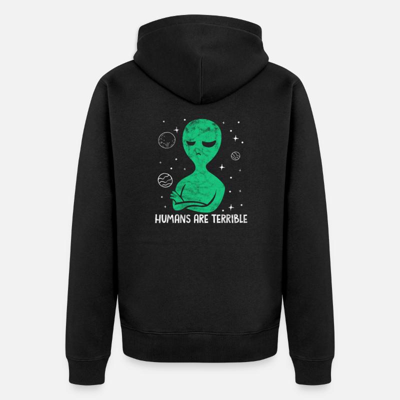 Alien - Unisex Premium Bio Zip Hoodie - Schwarz
