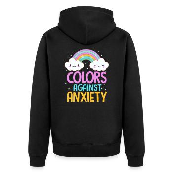 Anxiété Anxiété Déprimé Anxieux Cadeau - Veste à capuche bio Premium Unisexe - noir - Dos - Nico (187cm)