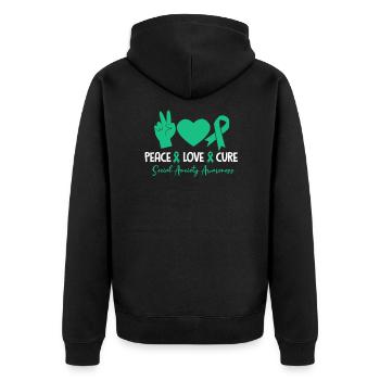 Anxiety Anxious Anxiety Anxiety Gift - Unisex Premium Organic Zip Hoodie - black - Back - Nico (187cm)