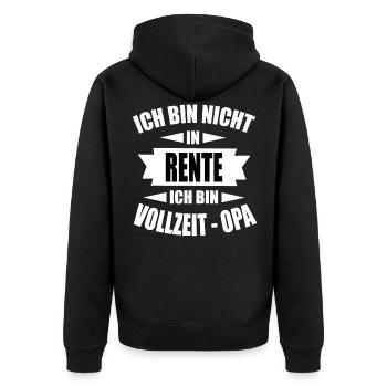 Idée de cadeau drôle pour le grand-père à temps plein retraité - Veste à capuche bio Premium Unisexe - noir - Dos - Nico (187cm)