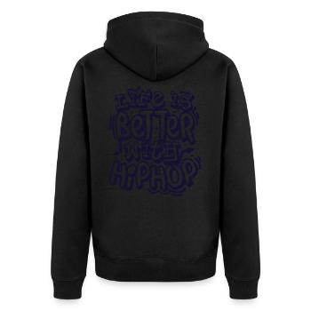 Hip hop - Veste à capuche bio Premium Unisexe - noir - Dos - Nico (187cm)