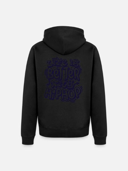 hip hop - Unisex Premium Organic Zip Hoodie - black