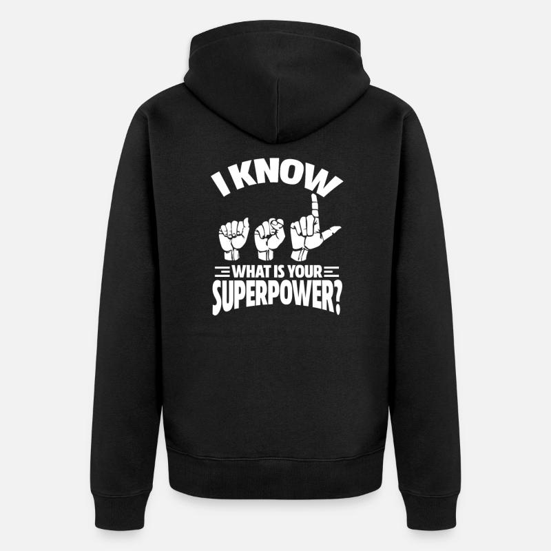 Gebärdensprache - Unisex Premium Bio Zip Hoodie - Schwarz