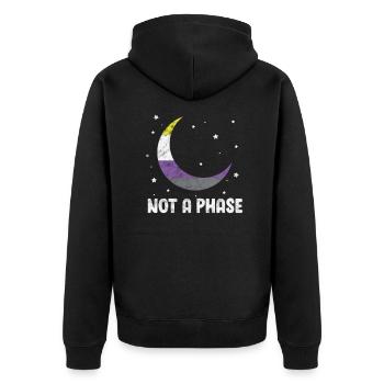 Genderqueer LGBT Queer Gay Pride CSD gift - Unisex Premium Organic Zip Hoodie - black - Back - Nico (187cm)