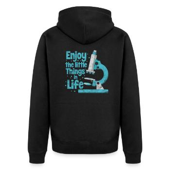 Biology science chemistry laboratory gift - Unisex Premium Organic Zip Hoodie - black - Back - Nico (187cm)