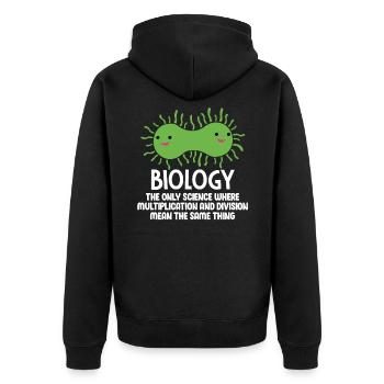 biology - Unisex Premium Organic Zip Hoodie - black - Back - Nico (187cm)
