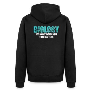 La biologie - Veste à capuche bio Premium Unisexe - noir - Dos - Nico (187cm)