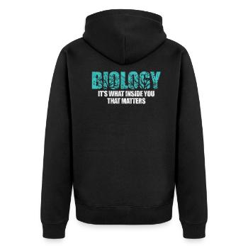 Biologie science biologiste laboratoire bio cadeau - Veste à capuche bio Premium Unisexe - noir - Dos - Nico (187cm)