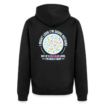 la biologie - Veste à capuche bio Premium Unisexe - noir - Dos - Nico (187cm)