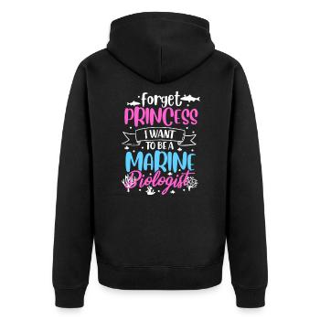 Meeresbiologe - Unisex Premium Bio Zip Hoodie - Schwarz - Hinten - Nico (187cm)