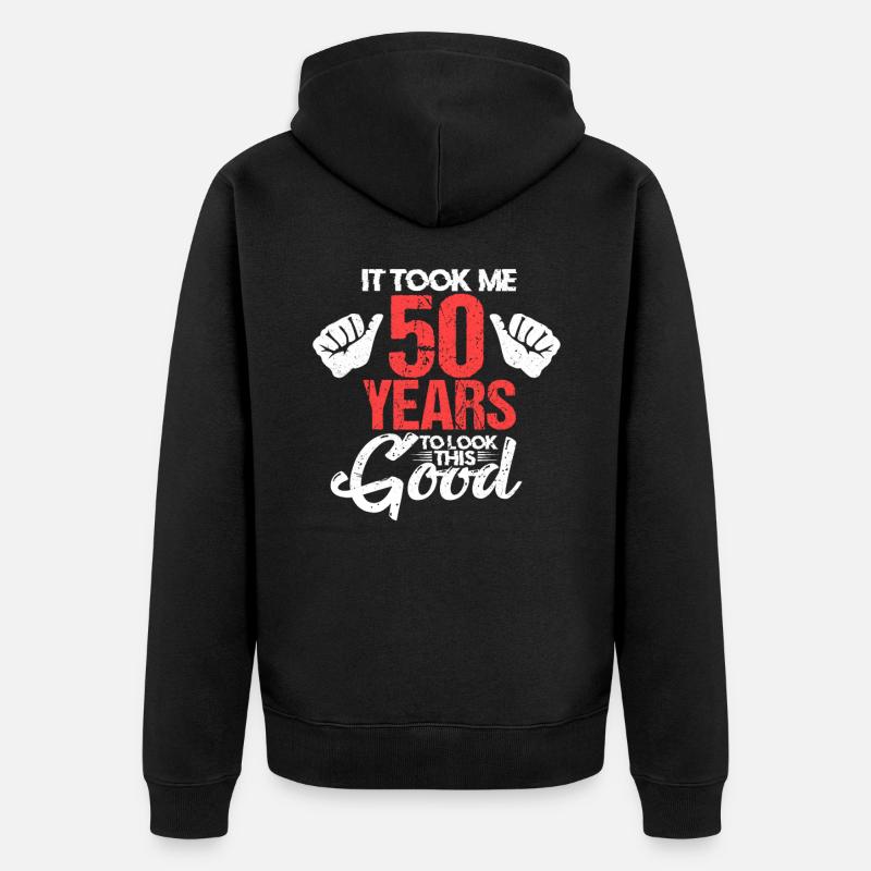 50e anniversaire - Veste à capuche bio Premium Unisexe - noir