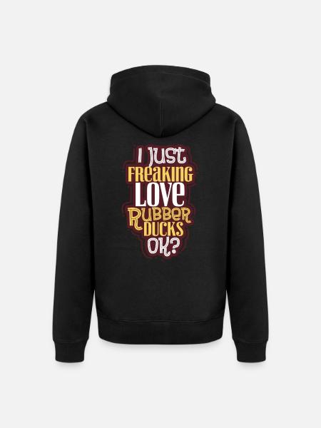 Badeente Quietscheente - Unisex Premium Bio Zip Hoodie - Schwarz