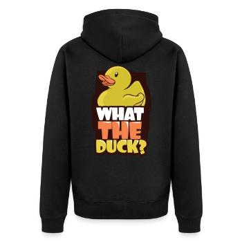 Badeente - Unisex Premium Bio Zip Hoodie - Schwarz - Hinten - Nico (187cm)