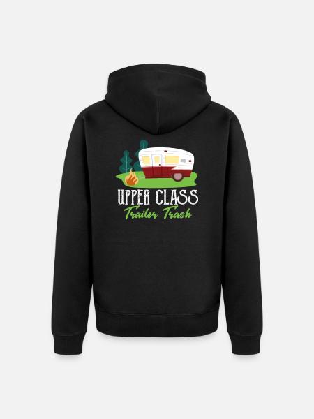 camping - Unisex Premium Organic Zip Hoodie - black