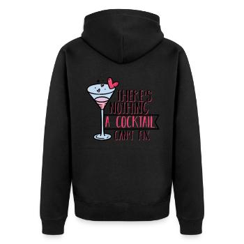 cocktail - Unisex Premium Organic Zip Hoodie - black - Back - Nico (187cm)
