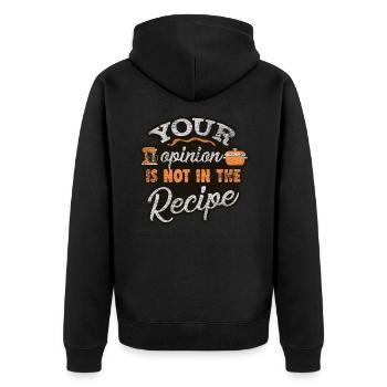 Kochen Koch - Unisex Premium Bio Zip Hoodie - Schwarz - Hinten - Nico (187cm)