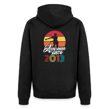 2013 Floss Dance - Unisex Premium Bio Zip Hoodie - Schwarz - Hinten - Nico (187cm)