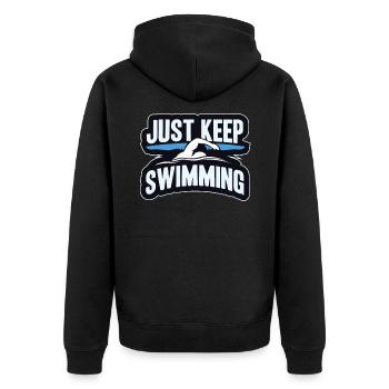 Natation - Veste à capuche bio Premium Unisexe - noir - Dos - Nico (187cm)