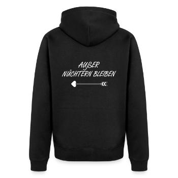 Paar Verlobung Heirat Geschenk lustiger Spruch - Unisex Premium Bio Zip Hoodie - Schwarz - Hinten - Nico (187cm)