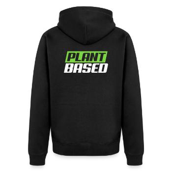 Fitness végétalien - Veste à capuche bio Premium Unisexe - noir - Dos - Nico (187cm)