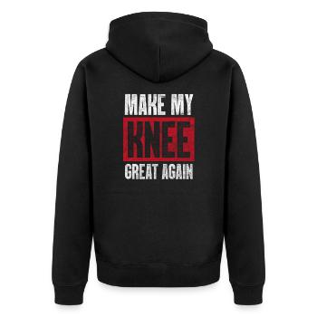 Knie Op Operation Verletzung Chirurgie Geschenk - Unisex Premium Bio Zip Hoodie - Schwarz - Hinten - Nico (187cm)