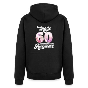1960 60 ans 60 ans de millésime Cadeau - Veste à capuche bio Premium Unisexe - noir - Dos - Nico (187cm)