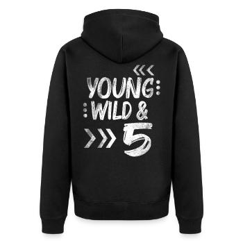 Geburtstag Fünf Jahre 5 Geburtstag Geschenk Kinder - Unisex Premium Bio Zip Hoodie - Schwarz - Hinten - Nico (187cm)