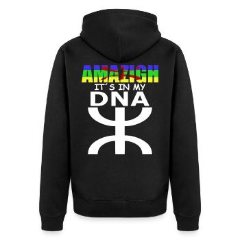 RIF Amazigh, Imazighen, Berbère, Maroc, Nador - Veste à capuche bio Premium Unisexe - noir - Dos - Nico (187cm)