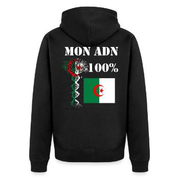 Mon adn 100% Algérienne - Veste à capuche bio Premium Unisexe - noir - Dos - Nico (187cm)
