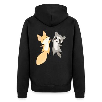 Raton laveur renard doux animaux doux amour des animaux cadeau - Veste à capuche bio Premium Unisexe - noir - Dos - Nico (187cm)