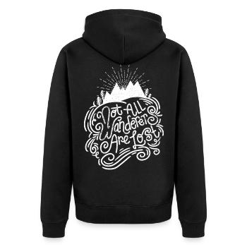 Tous les vagabonds ne sont pas perdus - Veste à capuche bio Premium Unisexe - noir - Dos - Nico (187cm)