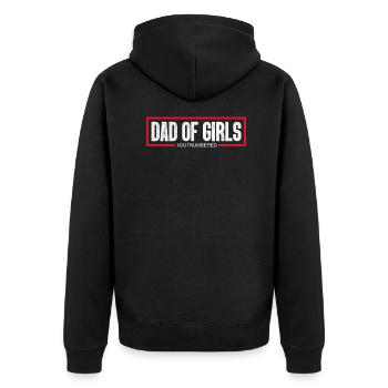 Father daddy daughter girl dad father's day gift - Unisex Premium Organic Zip Hoodie - black - Back - Nico (187cm)